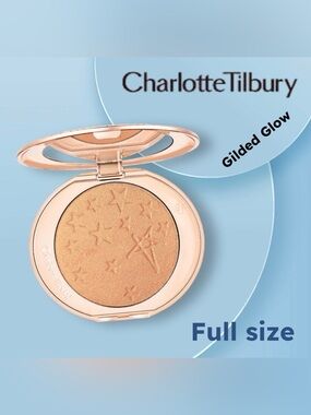 🇬🇧🆕📦NIB CHARLOTTE TILBURY |FULL| Warm Gilded Gold Glow Glide Powder Highlighter